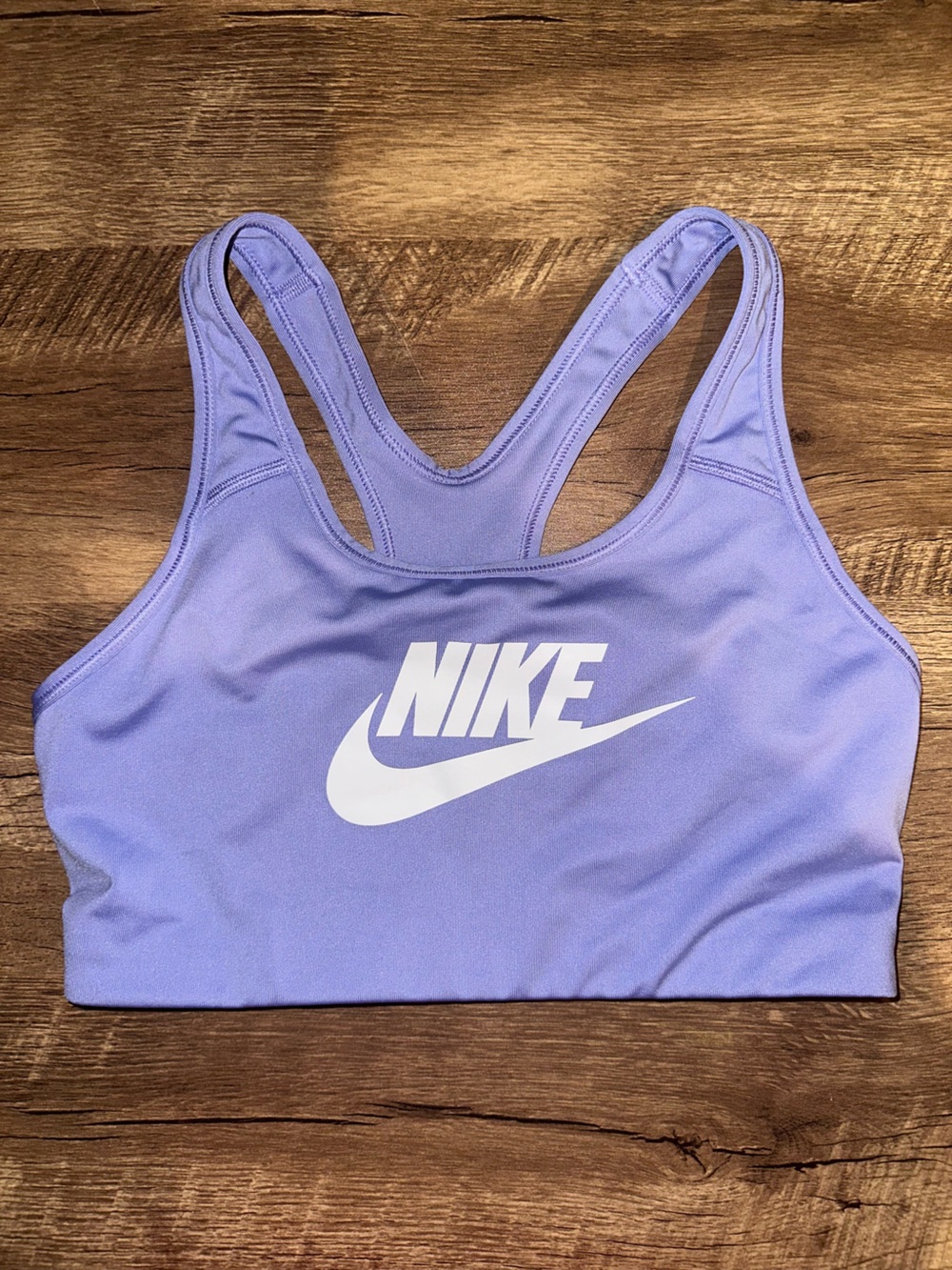 Nike Lavender Purple Racerback Sports Bra with White Swoosh
